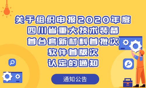 关于组织申报2020年度四川省重大技术装备首台套新材料首批次软件首版次认定的通知